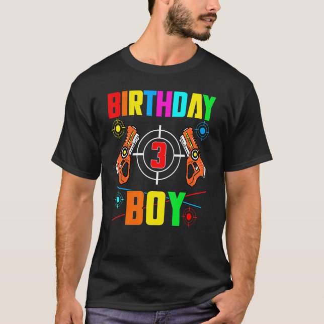 Camiseta Etiqueta láser 3juego de etiqueta de cumpleaños 3 (Anverso)