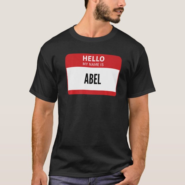 Camiseta Etiqueta Nombre Abel Hola Mi Nombre Es Abel (Anverso)