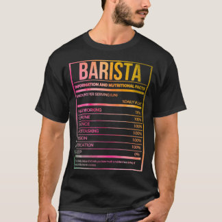 Camiseta Etiqueta nutricional de Barista Funny Baristas en 