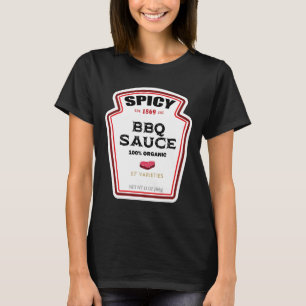 Camiseta Etiqueta picante de botella de salsa de barbacoa G