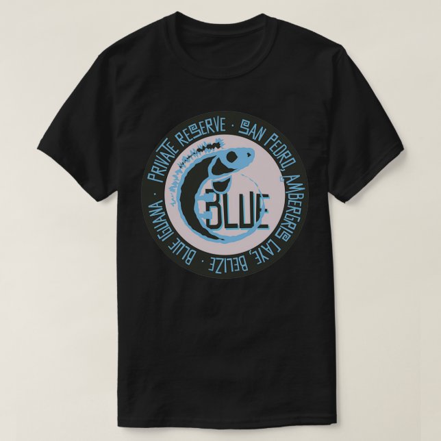 Camiseta Etiqueta privada de la iguana azul (Diseño del anverso)
