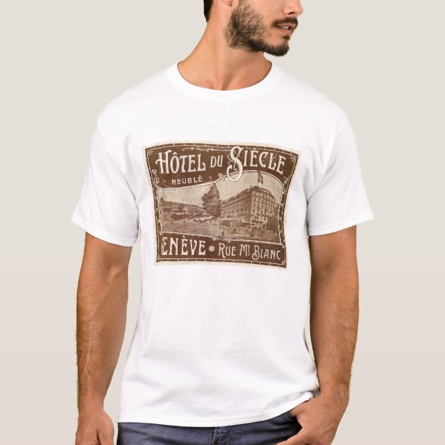 Camiseta Etiqueta retra Hotel Du Siecle T-shirt (Anverso)