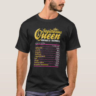 Camiseta Etiqueta Sagittarius Queen Nutrition Hacts Zodiac 