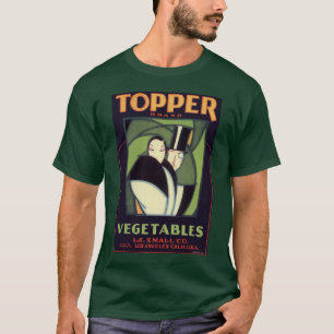 Camiseta Etiqueta Vegetable de topper, romance Art Déco