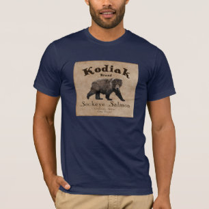 Camiseta Etiqueta Vintage Kodiak Salmon