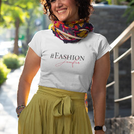 Camiseta Etiqueta y nombre de Personalizado rosado moderno 