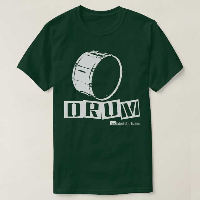 Camiseta Etiquetarme Una Letras Blanca De Bass Drum (Diseño del anverso)