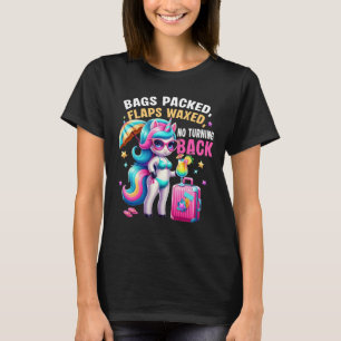 Camiseta Etiquetas empaquetadas de bolsas amontonadas sin v
