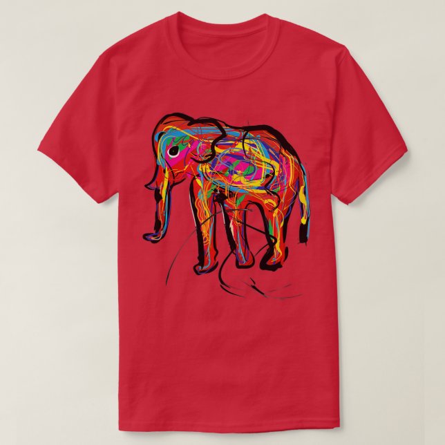 Camiseta Etnia elefante colorida Boho (Diseño del anverso)