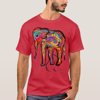Camiseta Etnia elefante colorida Boho