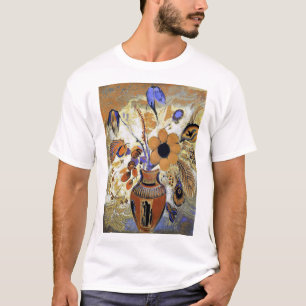 Camiseta Etruscan Vase with Flowers, Redon