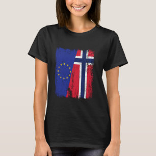 Camiseta EU Noruega Media Bandera Unión Europea Ascendencia