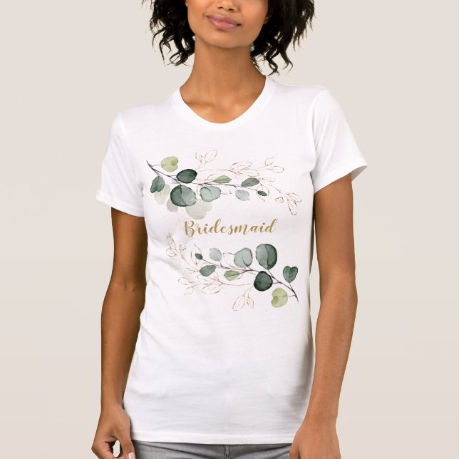 Camiseta Eucalyptus deja a la dama de honor floral (Anverso)