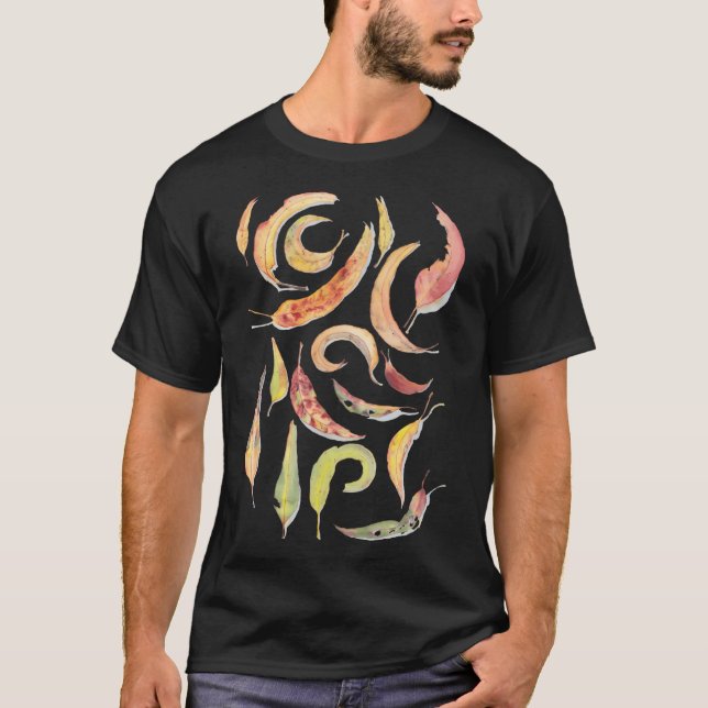 Camiseta Eucalyptus Leaves Acuarela (Fondo Blanco) (Anverso)