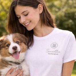 Camiseta Eucalyptus Script Employee Name Business Logo Pink