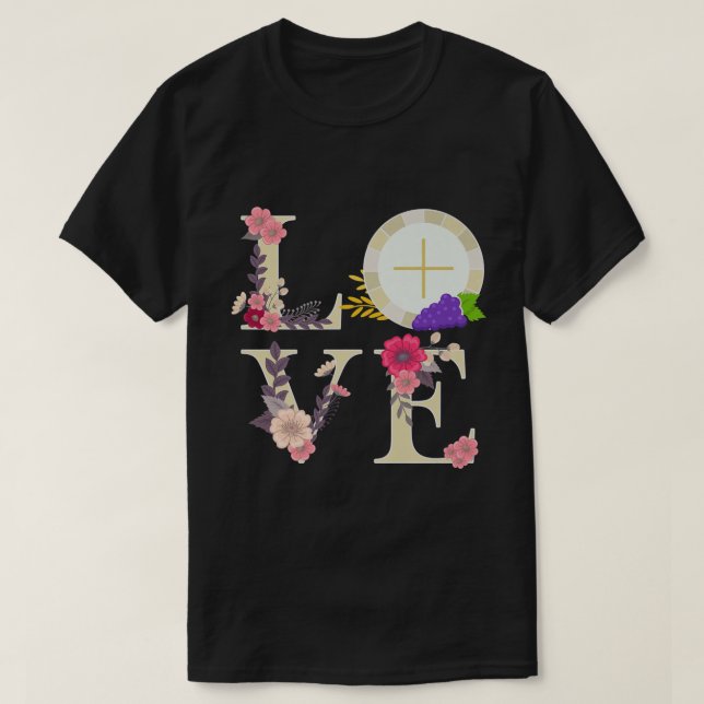 Camiseta Eucaristía Católica Católica 1ª Santa Comunión Reg (Diseño del anverso)