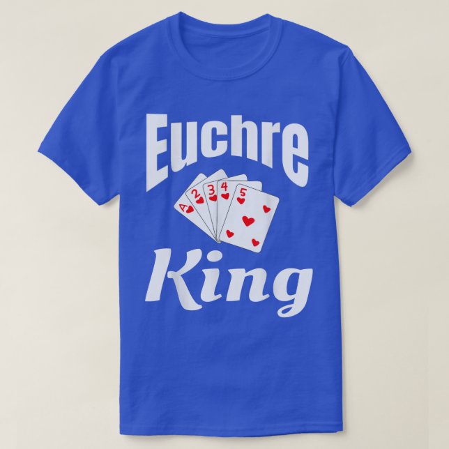 Camiseta Euchre King Card Game Player Game Night Winner Fun (Diseño del anverso)