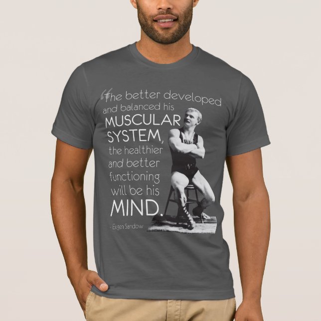 Camiseta Eugen Sandow - Fuerza corporal - Fuerza mental (Anverso)