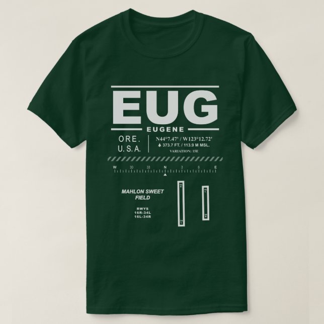 Camiseta Eugene Mahlon Sweet Field Airport EUG T-Shirt (Diseño del anverso)