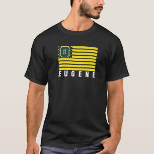 Camiseta Eugene Oregon USA Flag GreenYellow Eugene OR Ameri