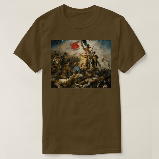 Camiseta Eugne Delacroix Liberty liderando al pueblo Pixela (Diseño del anverso)