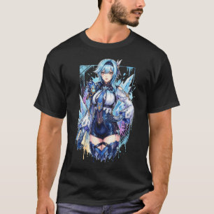 Camiseta Eula Lawrence Genshin Vaporwave Retro 80s Té Rosa
