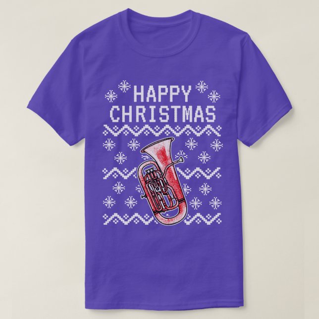 Camiseta Euphonium Ugly Navidades Euphoniumista Brass Music (Diseño del anverso)