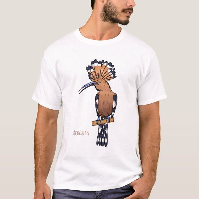 Camiseta Eurasian hoopoe bird cartoon illustration  (Anverso)