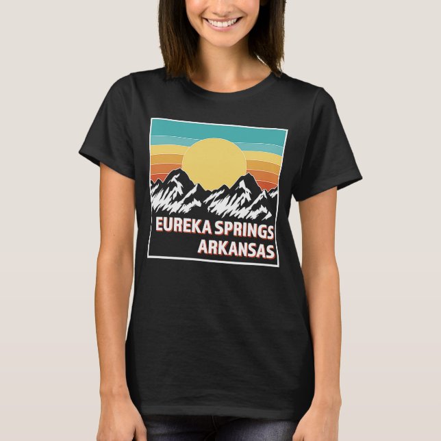 Camiseta EUREKA SPRINGS ARKANSAS Retro sunset USA Souvenir (Anverso)