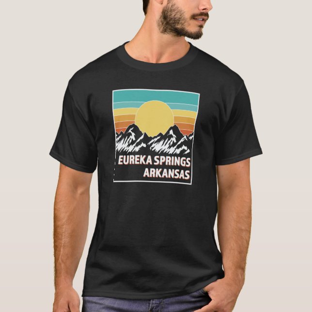 Camiseta EUREKA SPRINGS ARKANSAS Retro sunset USA Souvenir (Anverso)