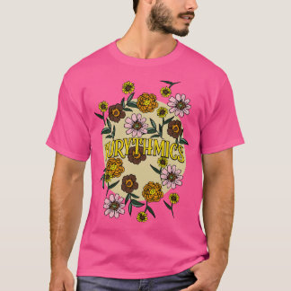 Camiseta Eurítmicos Nombre Flor Retro Floral Personalizada 