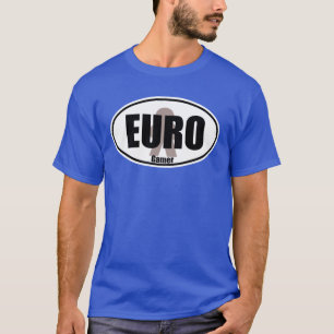 Camiseta Euro Gamer Decal Oscuro Óval Meeple Tabletop Diver