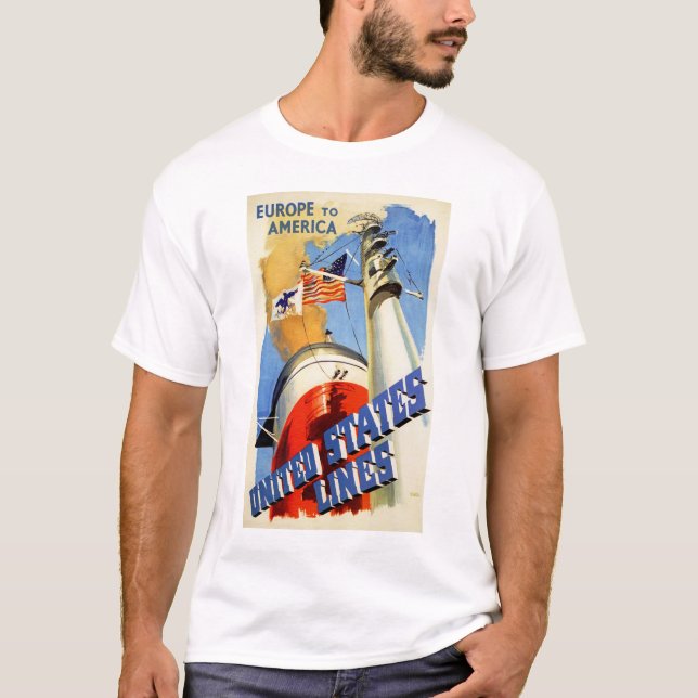 Camiseta Europa a América ~ Líneas de Estados Unidos (Anverso)