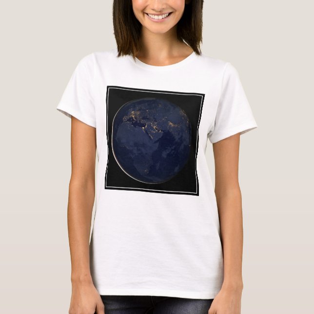 Camiseta Europa, África y la ciudad de Medio Oriente se ilu (Anverso)