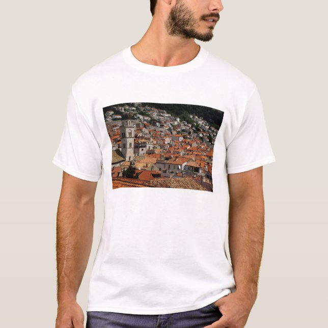 Camiseta Europa, Croacia. Ciudad amurallada medieval de (Anverso)