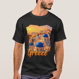 Camiseta Europa de viajes Grecia Atenas Santorini Creta Gri