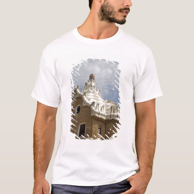 Camiseta Europa, España, Cataluña, Barcelona. Park Guell, (Anverso)