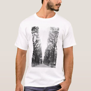 Camiseta Europa, Francia, París. Árboles de invierno, Marco