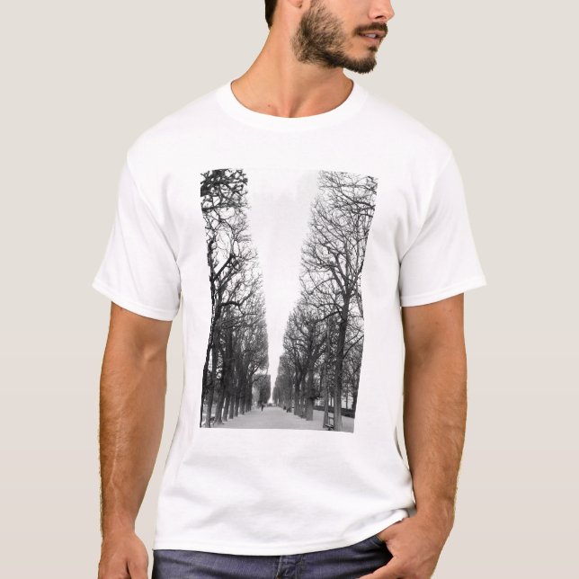 Camiseta Europa, Francia, París. Árboles de invierno, Marco (Anverso)