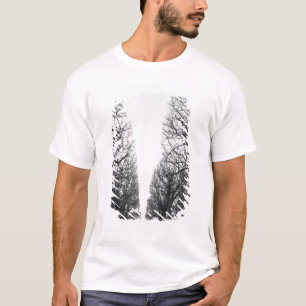 Camiseta Europa, Francia, París. Árboles de invierno, Marco