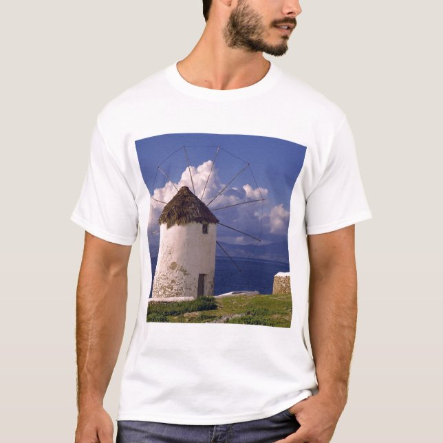 Camiseta Europa, Grecia, Mykonos. Un blanco sorprendente (Anverso)