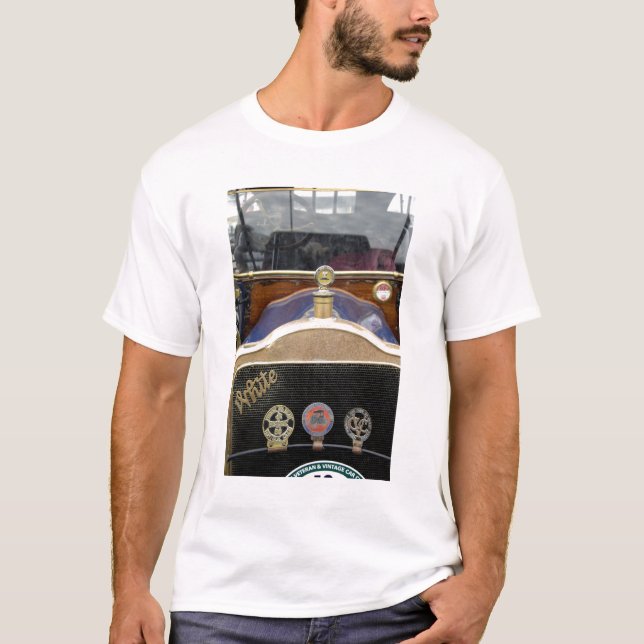 Camiseta Europa, Irlanda, Dublín. Coche antiguo, Blanco 2 (Anverso)