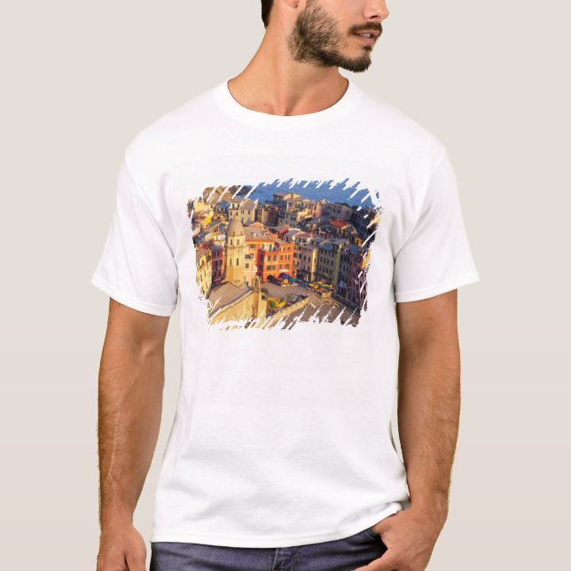 Camiseta Europa, Italia, Cinque Terre. Aldea de Vernazza (Anverso)