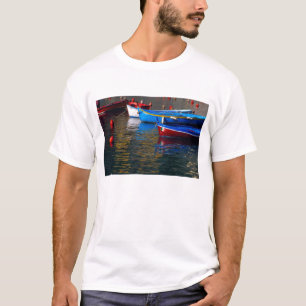 Camiseta Europa, Italia, Cinque Terry, barcos en Vernazza