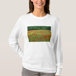 Camiseta Europa, Italia, Toscana, amapolas rojas en campo.