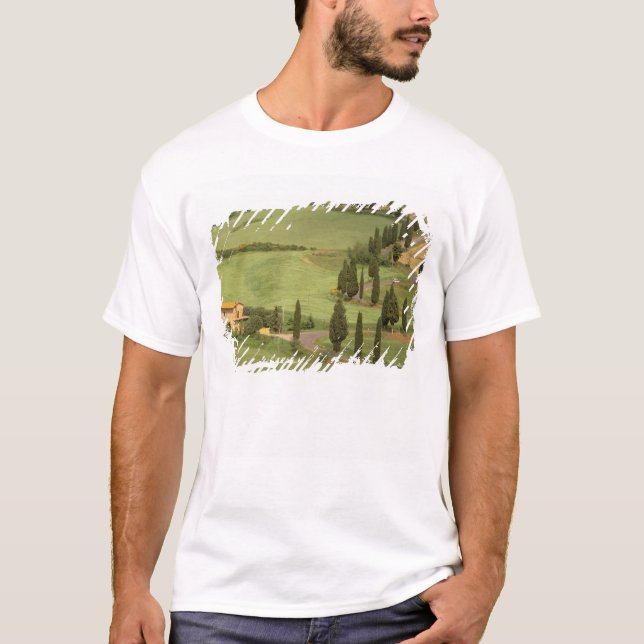 Camiseta Europa, Italia, Toscana, Monticchiello. Curva (Anverso)