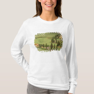Camiseta Europa, Italia, Toscana, Monticchiello. Curva