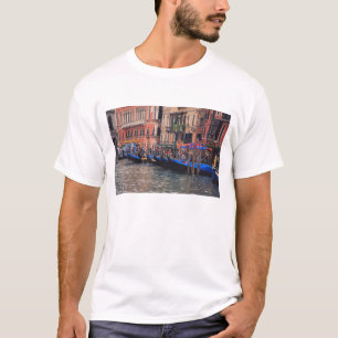Camiseta Europa, Italia, Venecia, góndolas en el canal