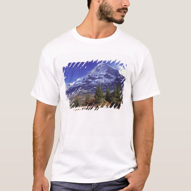 Camiseta Europa, Suiza, Eiger. Colores otoñales abundan (Anverso)