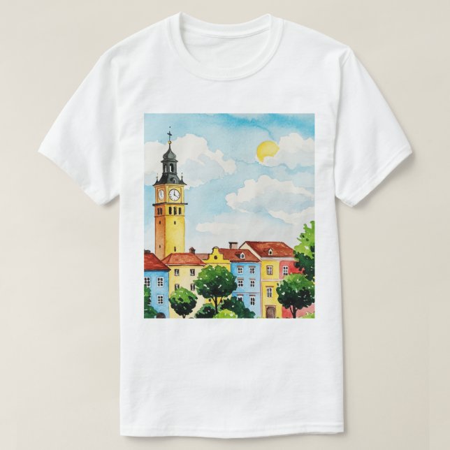 Camiseta European cityscape (Diseño del anverso)